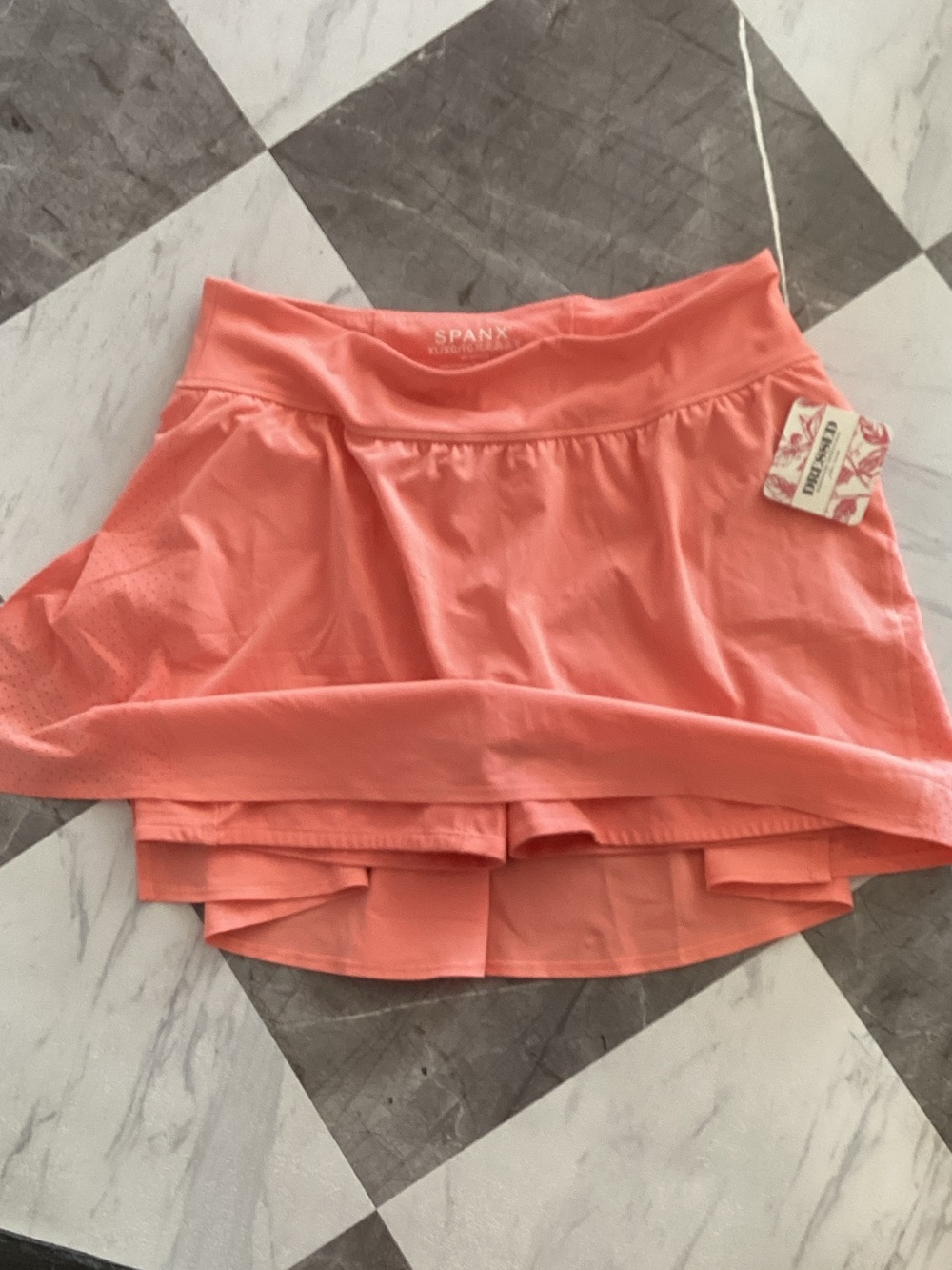 SPANX Coral Pink Skater Skort with Built-In Shorts